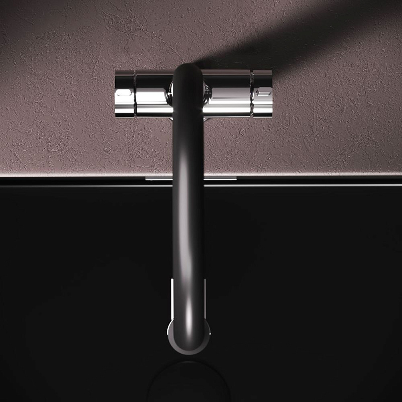 Смеситель для кухни AM.PM Func F8F07802 высокий, хром, с каналом для питьевой воды и гибким черным изливом