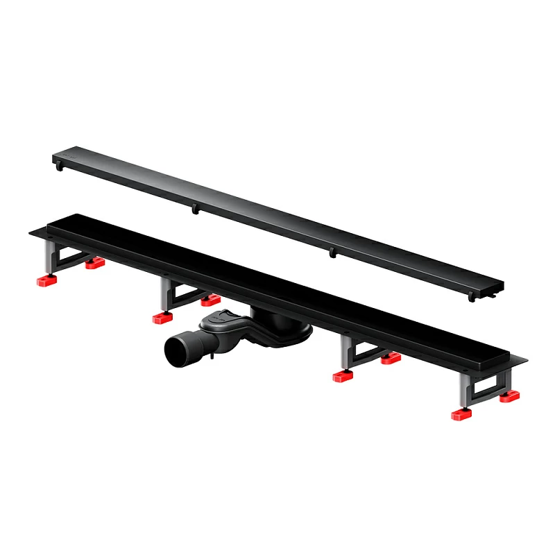 Душевой трап (лоток) 90 AM.PM MasterFlow W01SC-U11-090-04BM комбинированный затвор с черной матовой решеткой под плитку