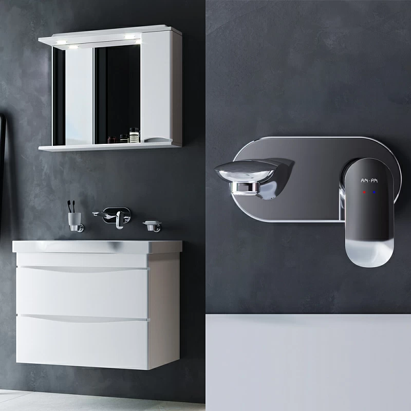 Смеситель для раковины (умывальника) AM.PM Like F8072200 хром встраиваемый