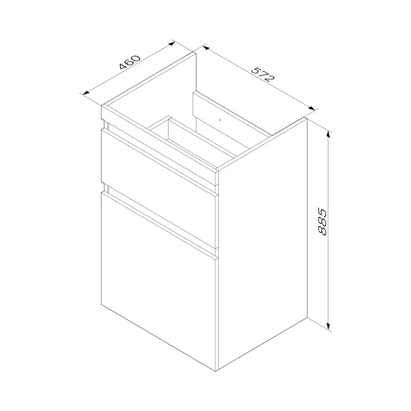 Тумба под раковину 60 AM.PM X-Joy M85AFSX0602WG для стиральной машины белый глянец