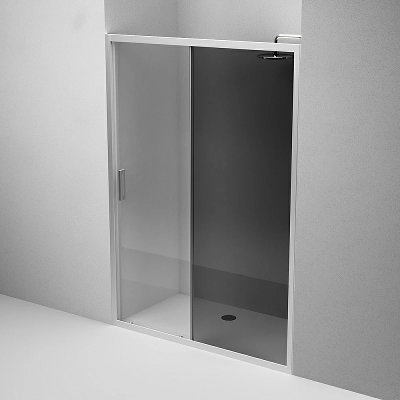 Душевая перегородка с дверью 150x195 AM.PM Gem W90G-150-1-195MG тонированное стекло, профиль серебристый