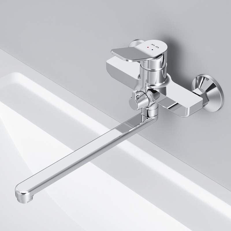 Смеситель для ванны и душа AM.PM X-Joy F85A90000 длинный излив, хром