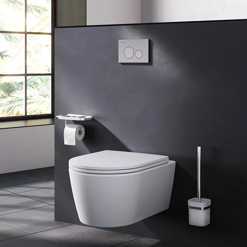 Инсталляция для подвесного унитаза AM.PM Pro I012704.9031 с пневм. клавишей никель матовый