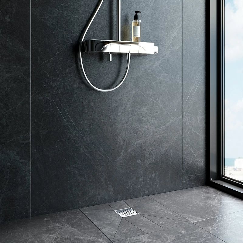 Душевой трап 10x10 AM.PM MasterFlow W01BD-P11-010-01SB комбинированный затвор со стальной матовой решеткой