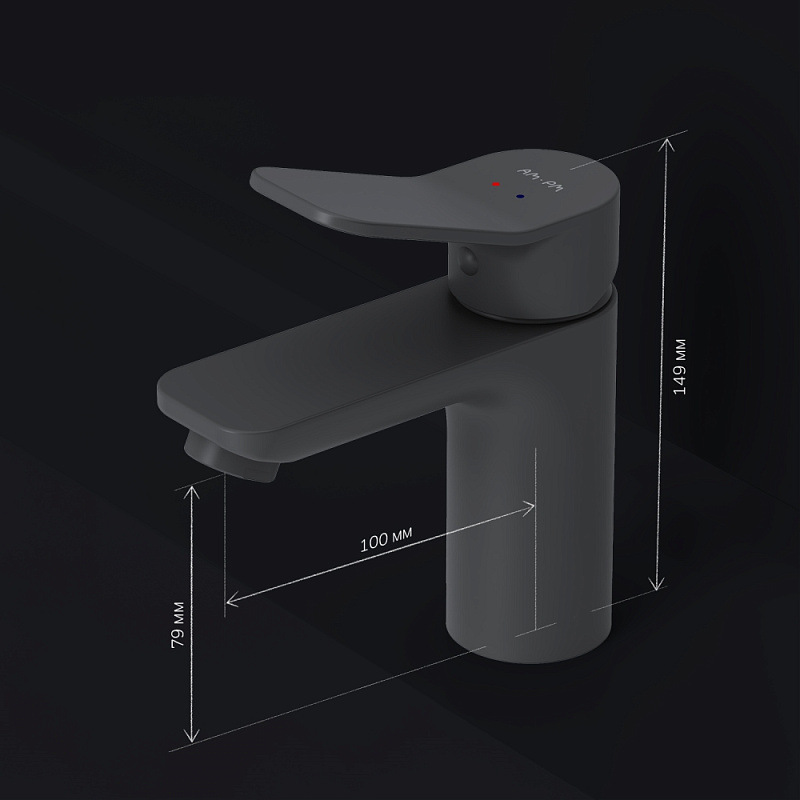 Смеситель для раковины (умывальника) AM.PM X-Joy F85A02122 черный