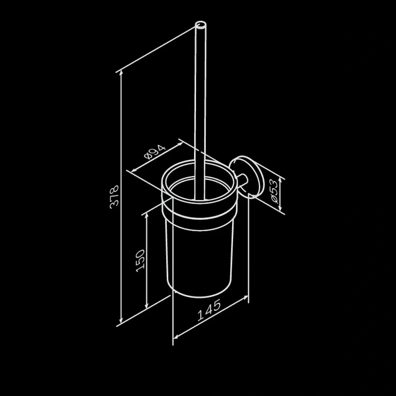 Ершик для унитаза AM.PM X-Joy A85A33300 со стеклянной настенной подставкой, хром