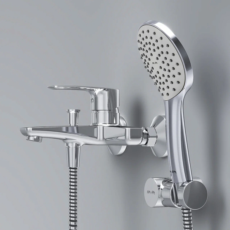 Смеситель для ванны и душа AM.PM Gem F90A15000 душевая лейка, шланг 1750, хром