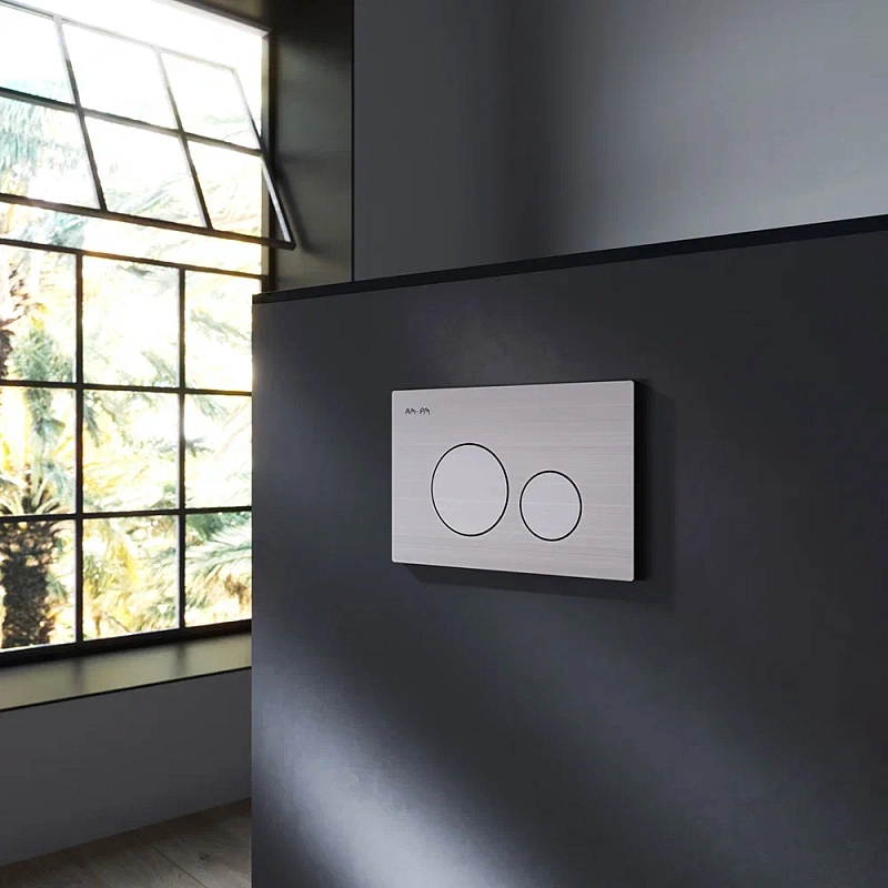 Клавиша смыва для инсталляции AM.PM Pro L I049031 пневматическая никель матовый