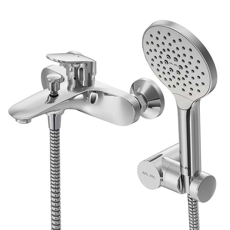 Смеситель для ванны и душа AM.PM Like F8015000 душевая лейка, шланг 1750, хром