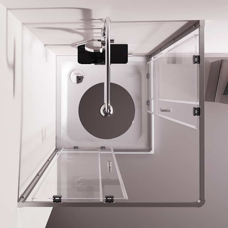 Душевое ограждение без поддона 90x90 AM.PM Above W9XG-403-9090-MT профиль серебристый