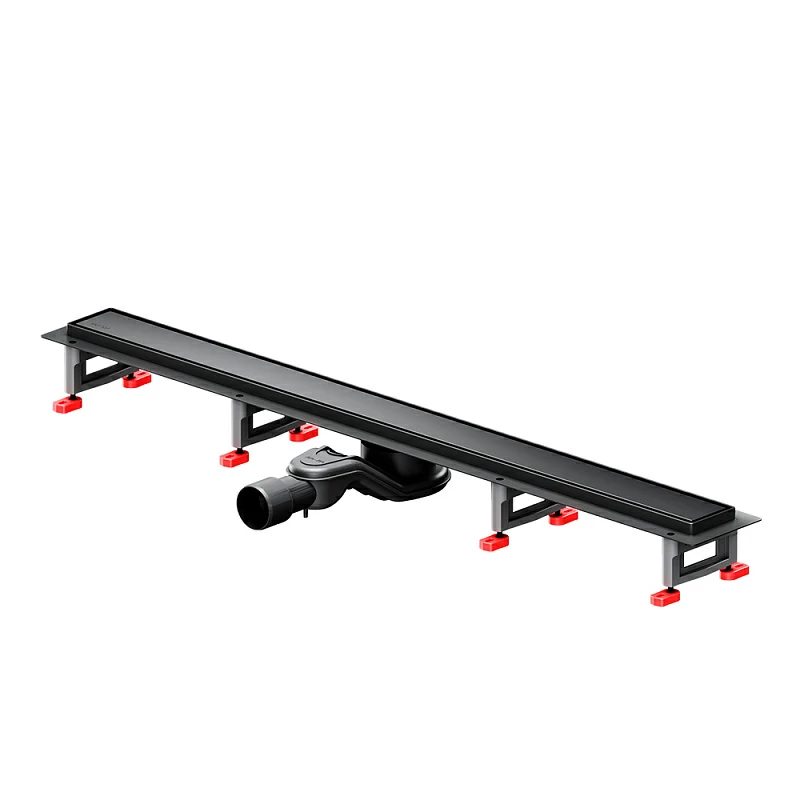 Душевой трап (лоток) 90 AM.PM MasterFlow W01SC-U11-090-04BM комбинированный затвор с черной матовой решеткой под плитку