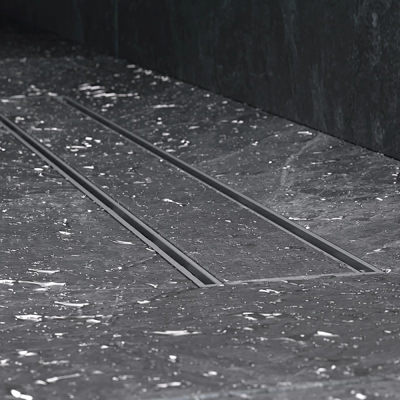 Душевой трап (лоток) 60 AM.PM PrimeFlow W02SC-U11-060-04SB комбинированный затвор со стальной матовой решеткой под плитку