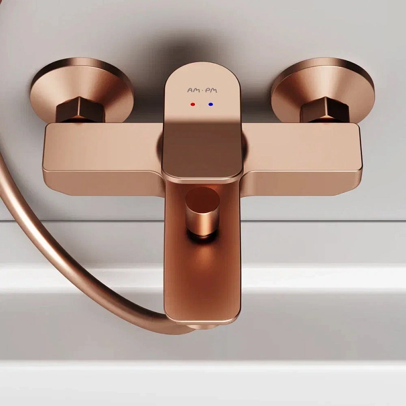 Смеситель для ванны и душа AM.PM X-Joy F85A10044 розовое золото