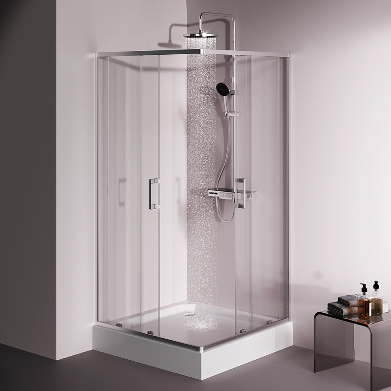 Душевое ограждение без поддона 100x100 AM.PM Above W9XG-403-100100-MT профиль серебристый