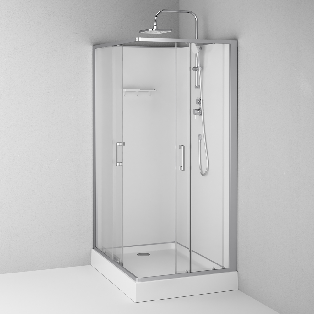 Душевая кабина 120x90 см, прямоугольная, без гидромассажа Above W9XC-403-12090MT, Хром, белый, прозрачное
