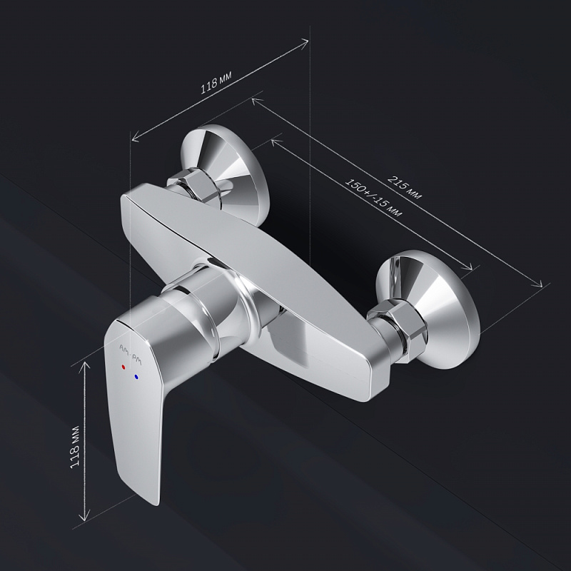 Смеситель для душа AM.PM Gem F90A20000 хром