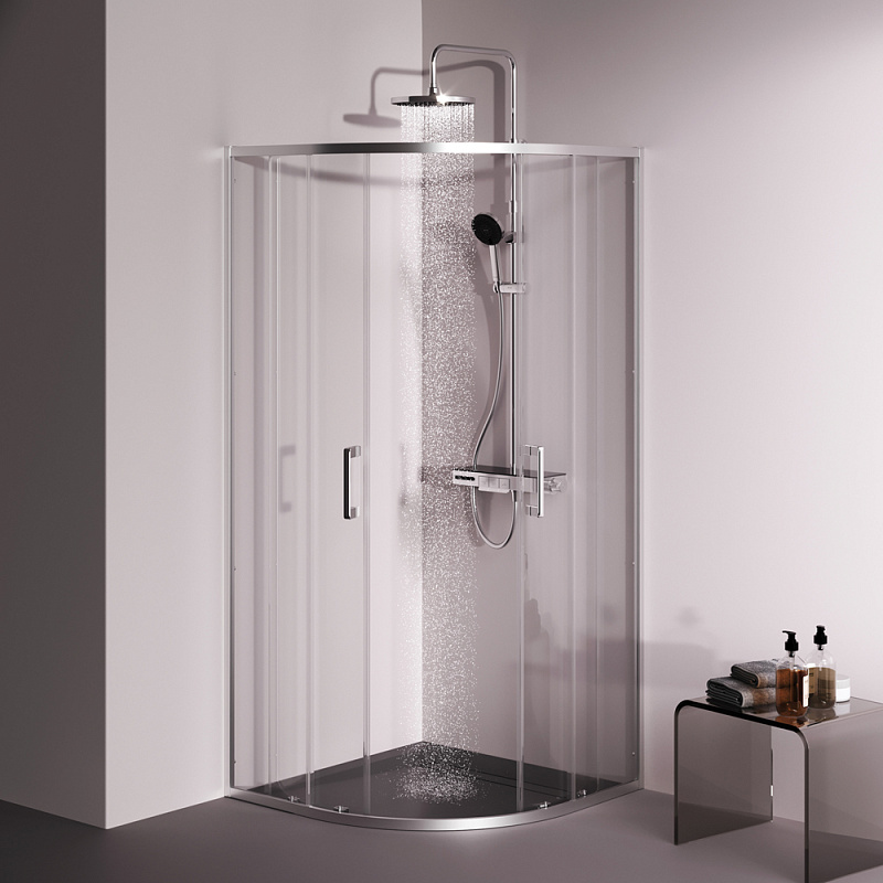 Душевое ограждение без поддона 90x90 AM.PM Above W9XG-401-9090-MT профиль серебристый