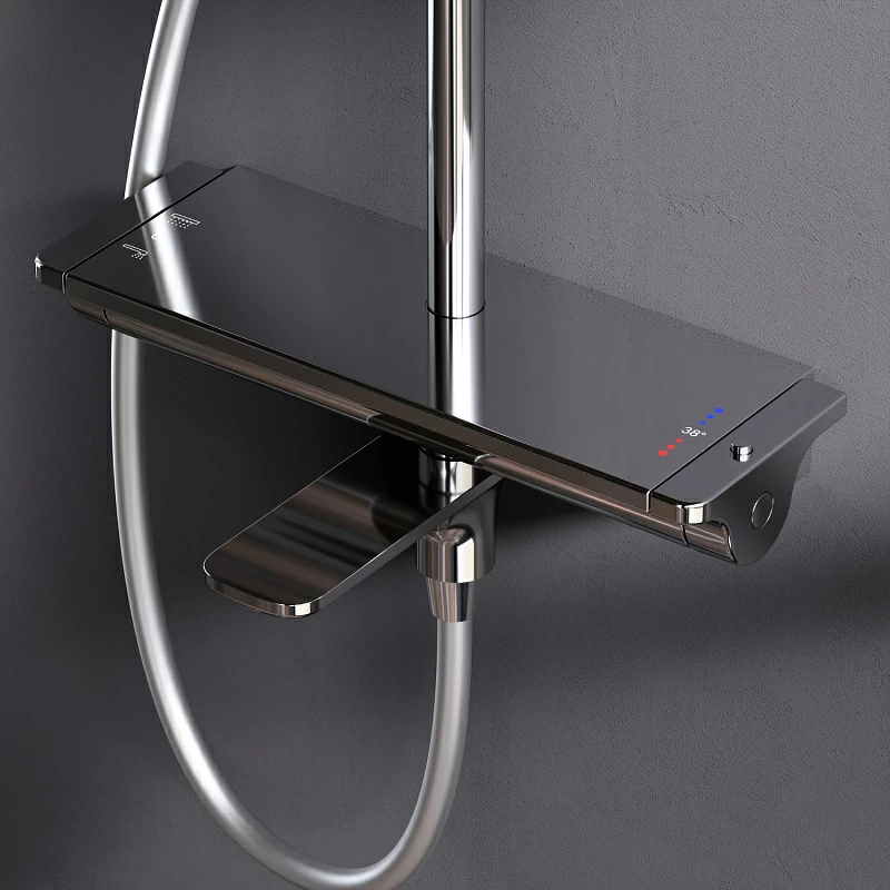 Душевая система AM.PM Spirit 2.0 F0770A500 стойка с тропическим душем, термостатом, смесителем, изливом, хром