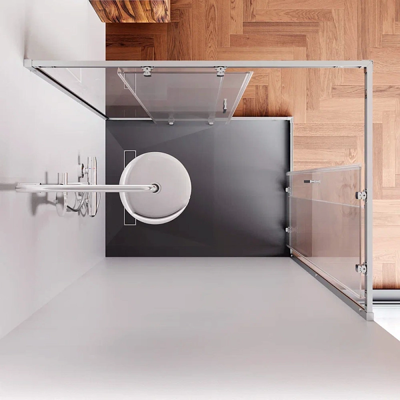 Душевое ограждение без поддона 90x120 AM.PM Gem W90G-403-120290-MT профиль серебристый