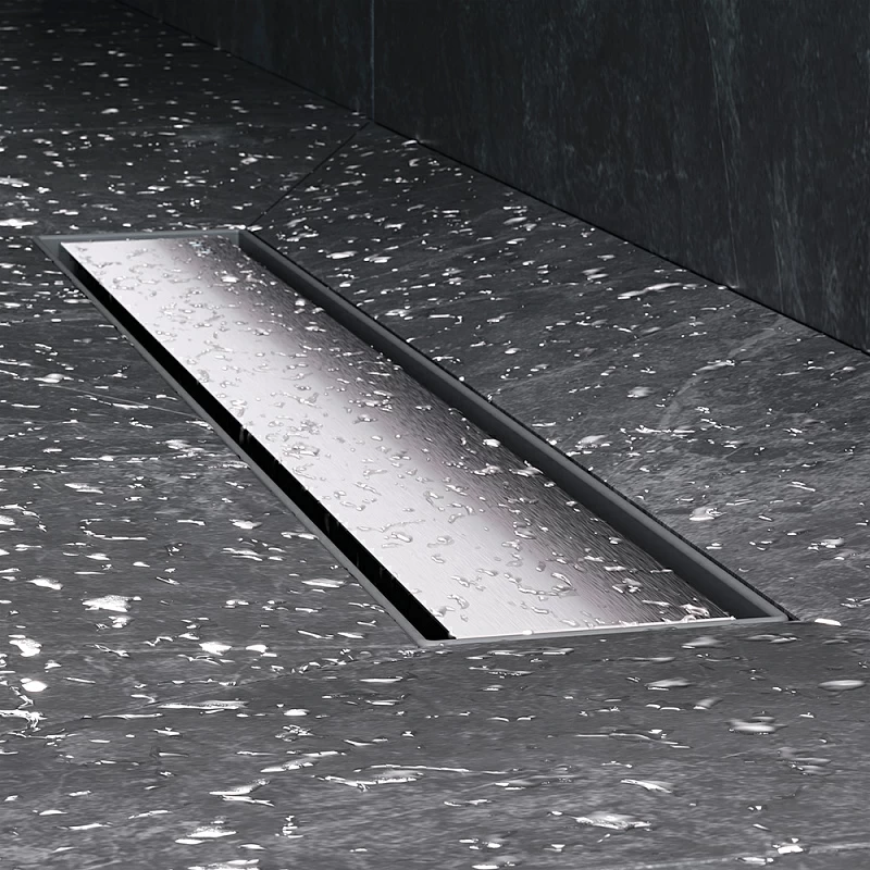 Душевой трап (лоток) 50 AM.PM MasterFlow W01SC-U11-050-04SB комбинированный затвор со стальной матовой решеткой под плитку