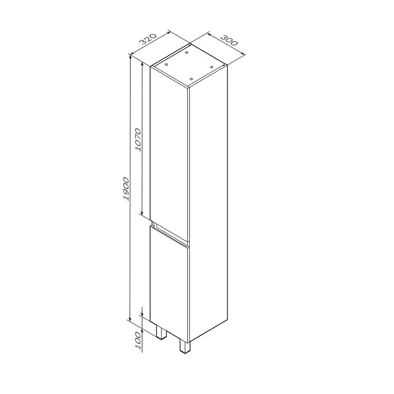 Шкаф-пенал для ванной 30 AM.PM X-Joy M85ACSR0306WG напольный правый белый глянец