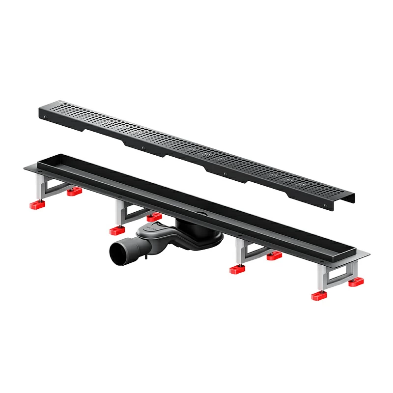 Душевой трап (лоток) 80 AM.PM MasterFlow W01SC-P11-080-01BM комбинированный затвор с черной матовой решеткой