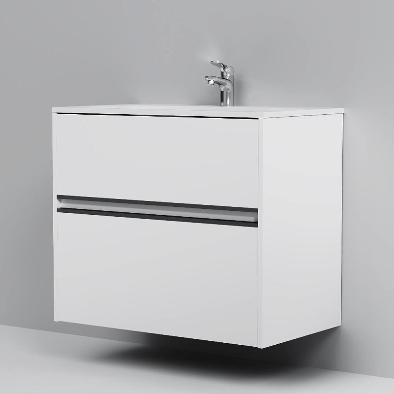 Тумба под раковину 80 AM.PM Sense M7BFUX0802WG подвесная/напольная на ножках, белый глянец