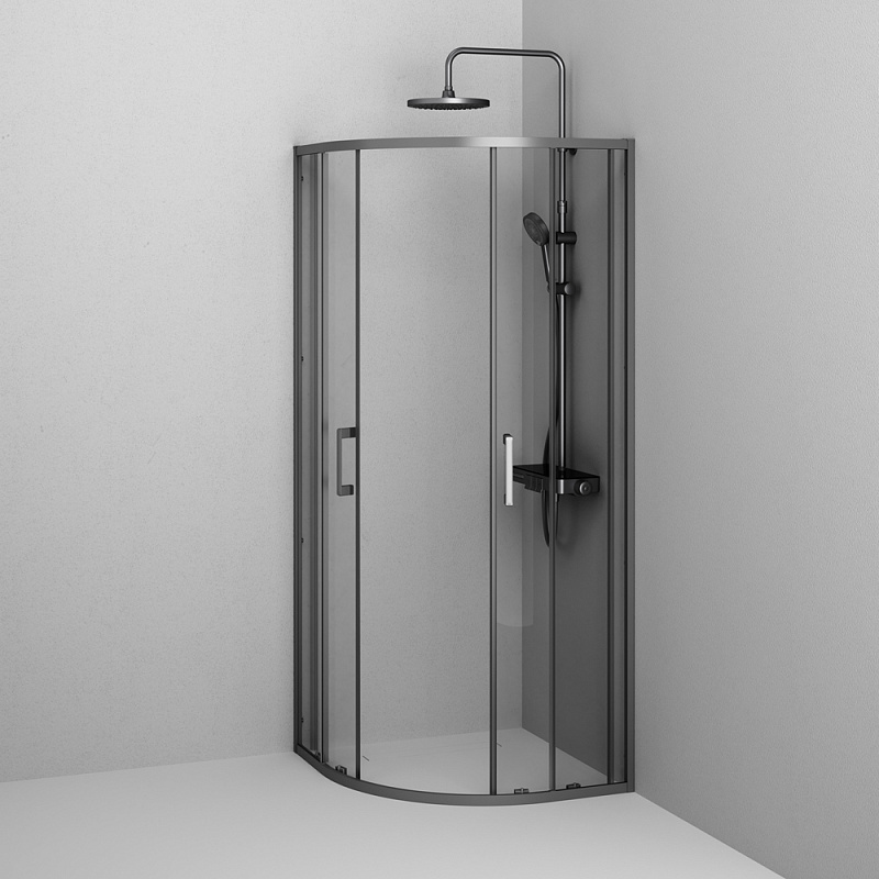 Душевое ограждение без поддона 80x80 AM.PM Above W9XG-401-8080-BT профиль черный