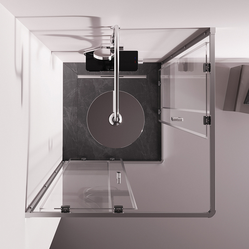 Душевое ограждение без поддона 90x90 AM.PM Above W9XG-403-9090-MT профиль серебристый