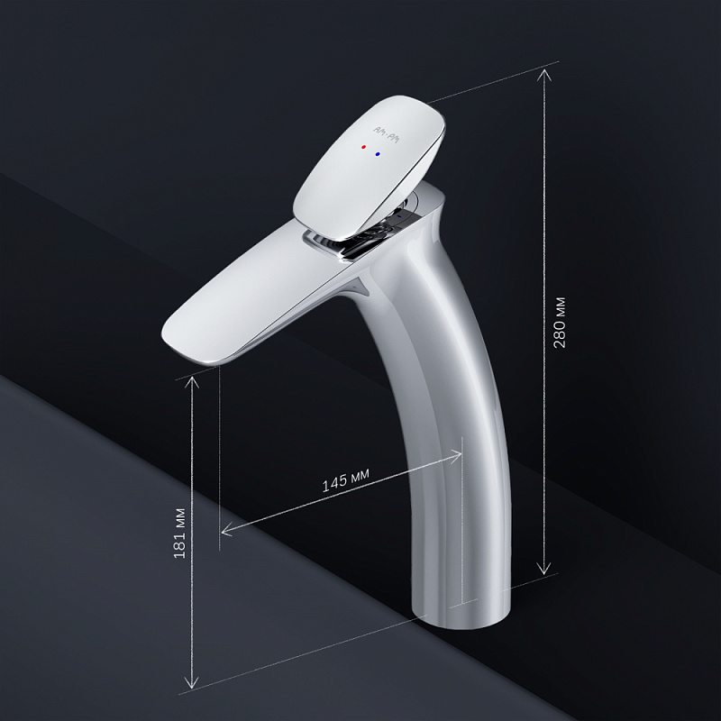 Смеситель для раковины (умывальника) AM.PM Spirit 2.0 F70A92000 высокий, хром