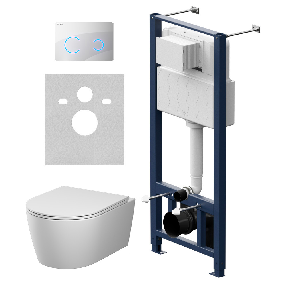 Инсталляция с подвесным унитазом Aquaspin и клавишей Touchless Func IS450B01.8F1900MW