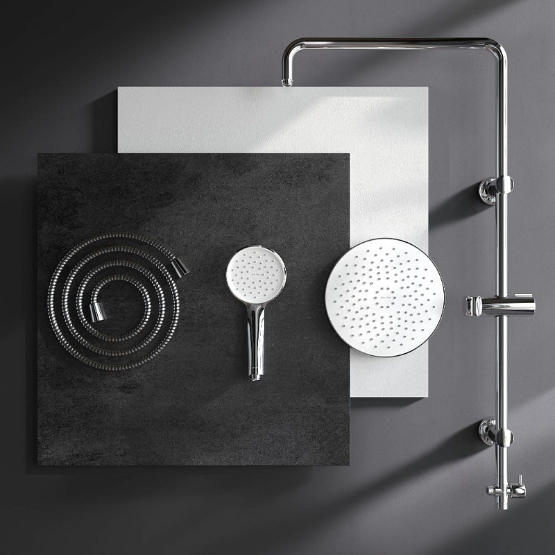 Душевая система AM.PM Crave F079C000 стойка с тропическим душем, хром