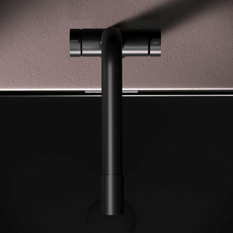 Смеситель для кухни AM.PM Func F8F05722 высокий с L-изливом с каналом для питьевой воды, черный