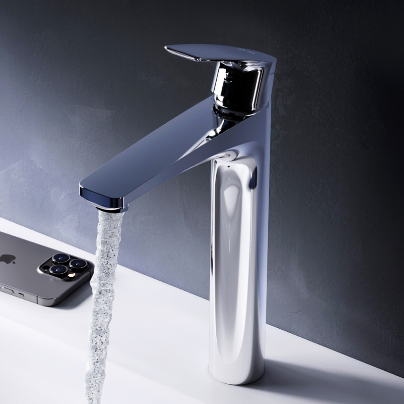 Смеситель для раковины (умывальника) AM.PM Gem F90A92200 высокий с донным клапаном, хром