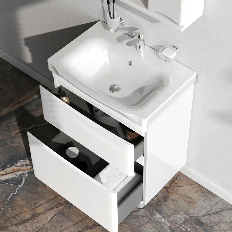 Тумба под раковину 65 AM.PM Like M80FSX0652WG напольная белый глянец