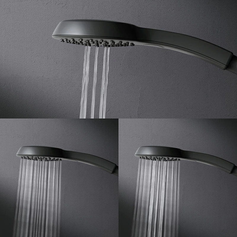 Душевая система AM.PM Inspire 2.0 F0750A522 стойка с тропическим душем, термостатом, смесителем, изливом, черная матовая