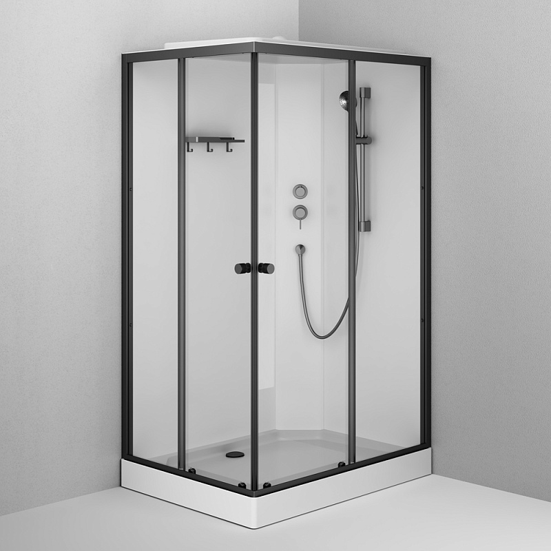 Душевая кабина 90x120 AM.PM X-Joy W94C-403-12090BT профиль черный матовый, низкий поддон