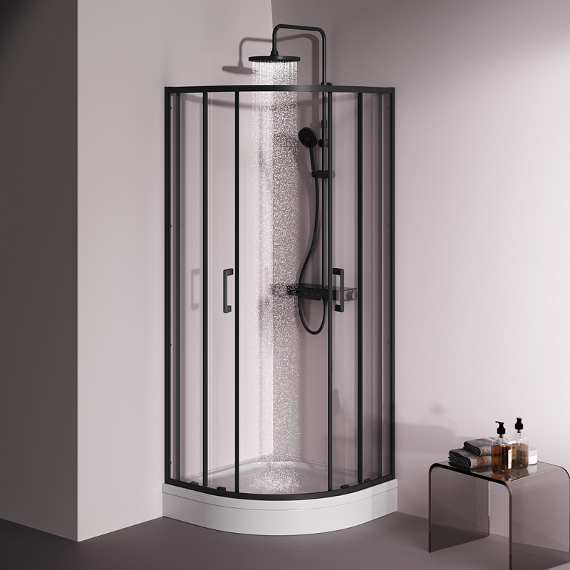 Душевое ограждение без поддона 80x80 AM.PM Above W9XG-401-8080-BT профиль черный