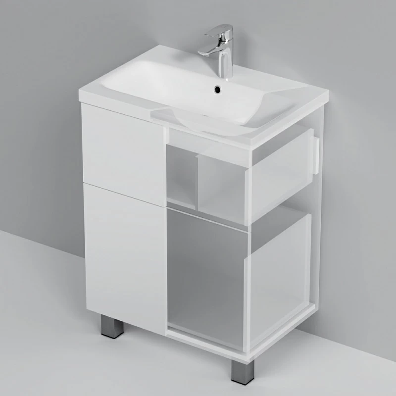 Тумба под раковину 60 AM.PM Gem M90FSX06022WG32 напольная белый глянец