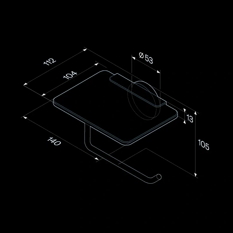Держатель для туалетной бумаги настенный AM.PM X-Joy A85A341500 со стеклянной полочкой, хром