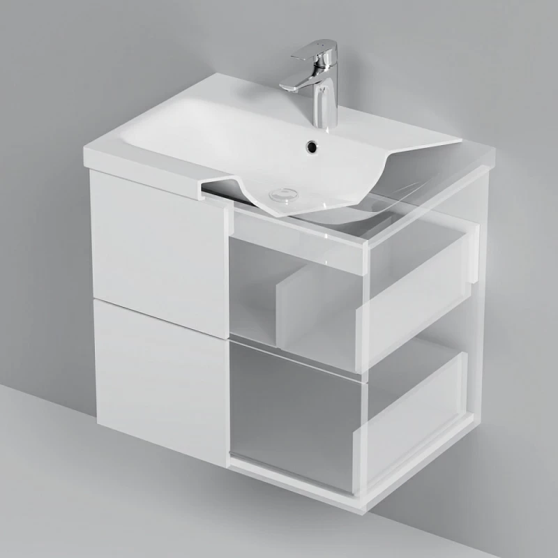 Тумба под раковину 60 AM.PM Gem M90FHX06022WG подвесная белый глянец