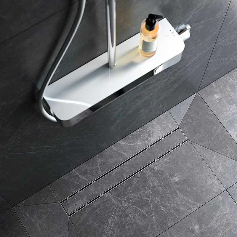 Душевой трап (лоток) 60 AM.PM PrimeFlow W02SC-U11-060-04SB комбинированный затвор со стальной матовой решеткой под плитку