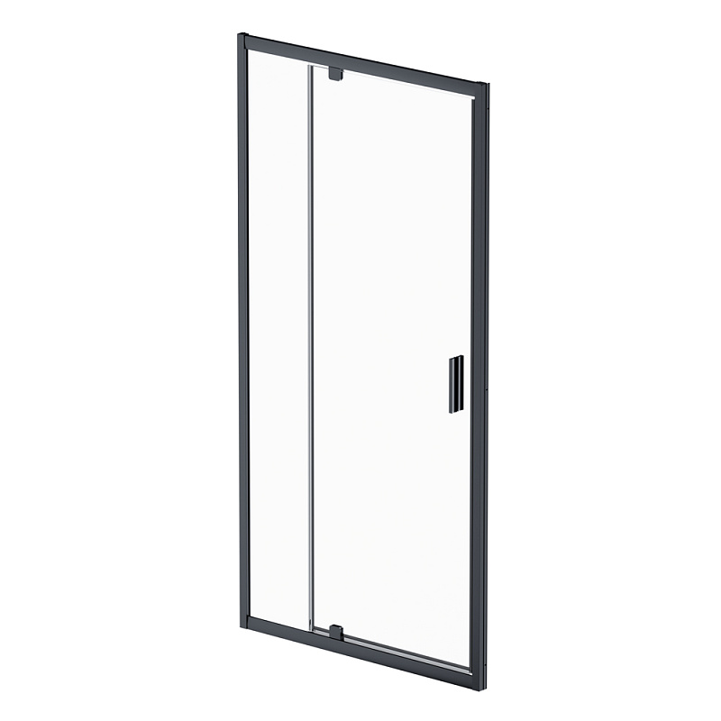 Душевая перегородка с дверью 100x195 AM.PM Gem W90G-100-1P-BT прозрачное стекло, профиль черный матовый