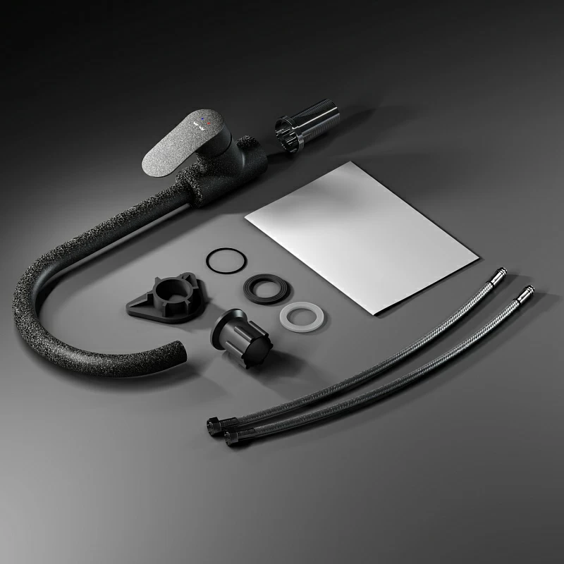 Смеситель для кухни AM.PM Like F8007722 высокий с каналом питьевой воды, черный