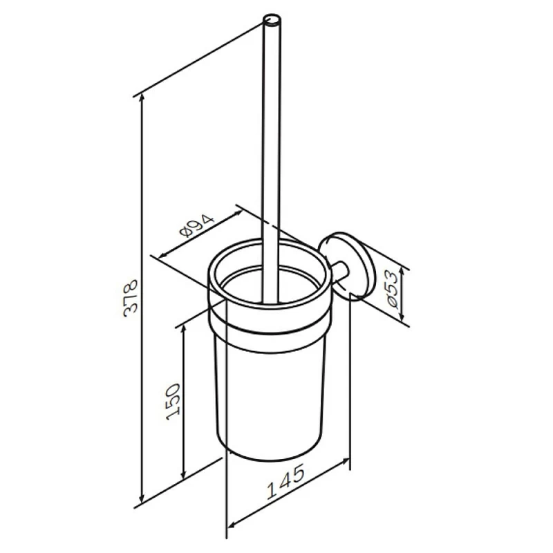 Ершик для унитаза AM.PM X-Joy A85A33399 со стеклянной настенной подставкой, золото