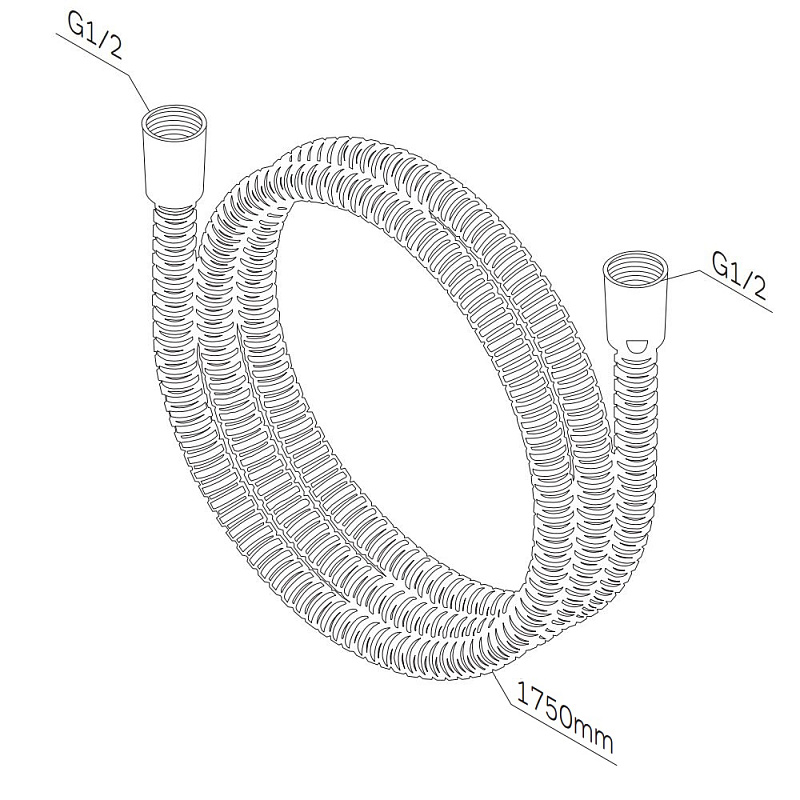 Шланг для душа 1750 AM.PM F0417D00 ребристый, хром