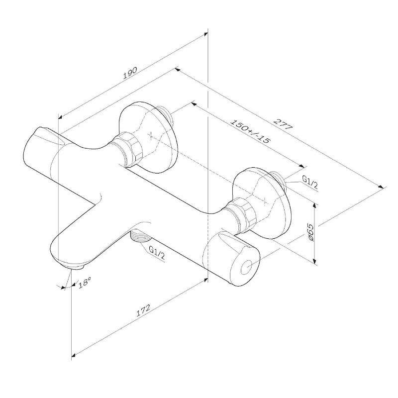 Смеситель для ванны и душа AM.PM Like F8050000 термостат, хром
