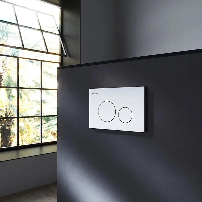 Клавиша смыва для инсталляции AM.PM Pro L I049001 пневматическая белая глянцевая