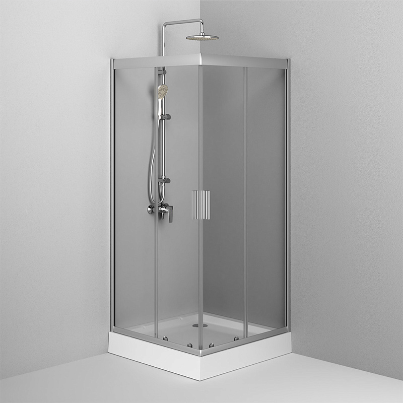 Душевое ограждение без поддона 90x90 AM.PM Gem W90G-403-9090MT профиль серебристый