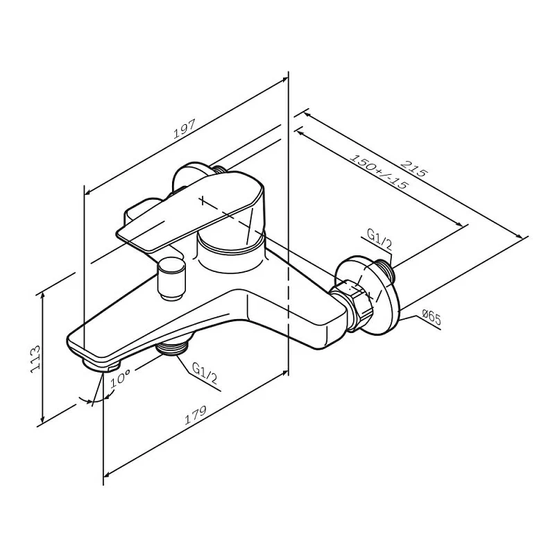 Смеситель для ванны и душа AM.PM Gem F90A10022 черный